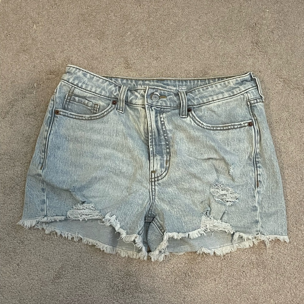 Old Navy Light Blue Frayed Jean Shorts
